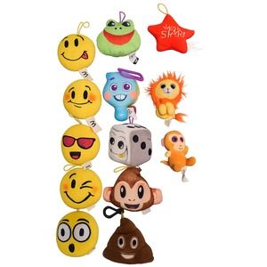 Lot of 13 mini stuffed animals - Emoji, Ty Animals, 22 from Soul, etc